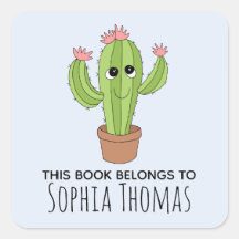 Cactus Kids Bookplate 'This Book Pertence'