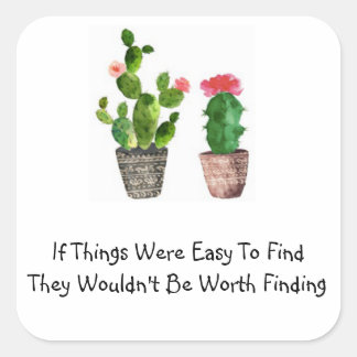Adesivo Quadrado Cactus Quote Sticker