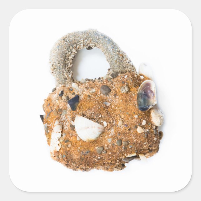 Adesivo Quadrado Cadeado com penas (Frente)