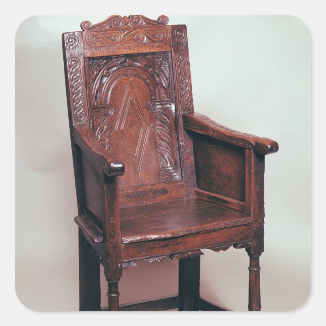 Adesivo Quadrado Cadeira armada com fundos e lados de caixa (Frente)