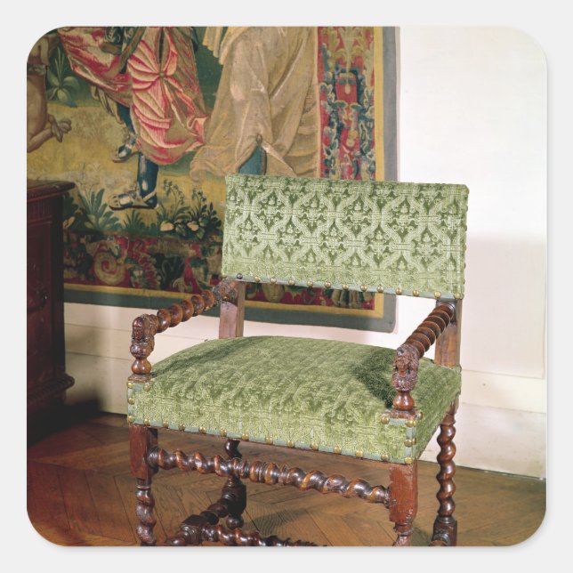 Adesivo Quadrado Cadeira armada Louis XIII (Frente)