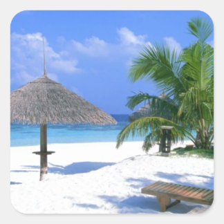 Adesivo Quadrado Cadeira de Praia - Felicidade de Verão