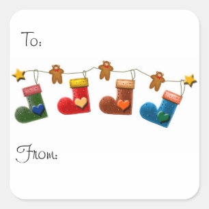 Adesivo Quadrado Caderno de Natal