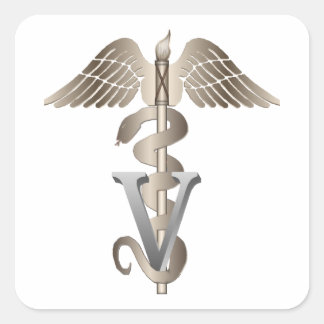 Adesivo Quadrado Caduceus veterinário