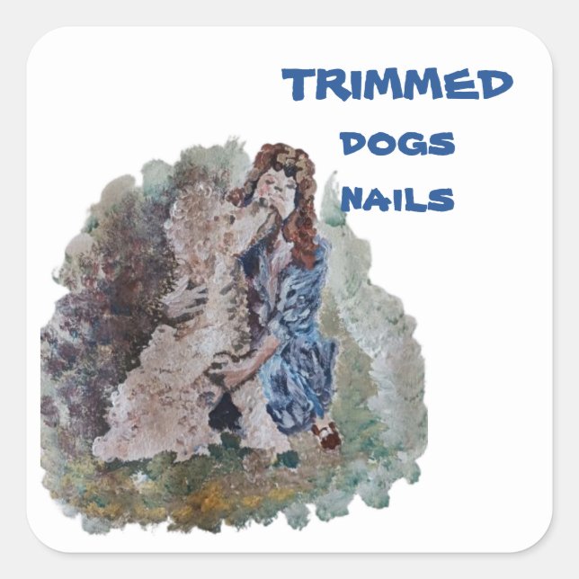 Adesivo Quadrado cães aparados unhas CUSTOMIZE Square Sticker (Frente)