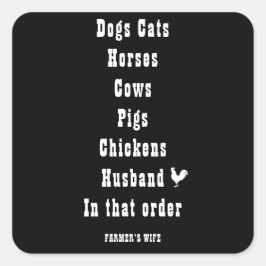 ADESIVO QUADRADO CÃES CAÇAM VACAS NA ESPOSA DO AGRICULTOR