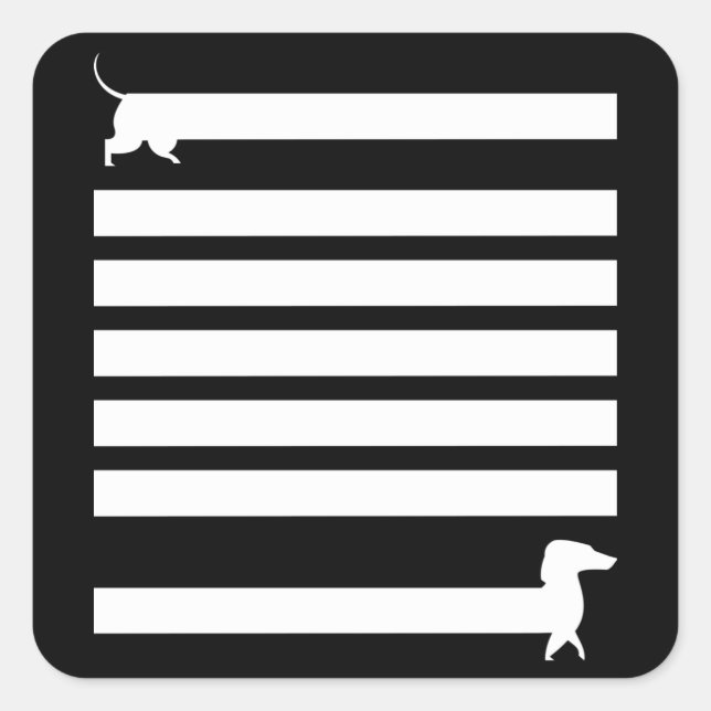 Adesivo Quadrado Cães Enxertados Engraçados Cachorros Engraçados Po (Frente)