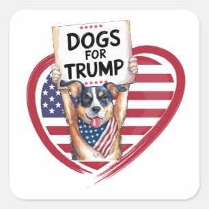 Adesivo Quadrado Cães para Trump: Patriotas Paw-Lípticos