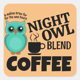 ADESIVO QUADRADO CAFÉ BLEND CORUJA NOTURNA