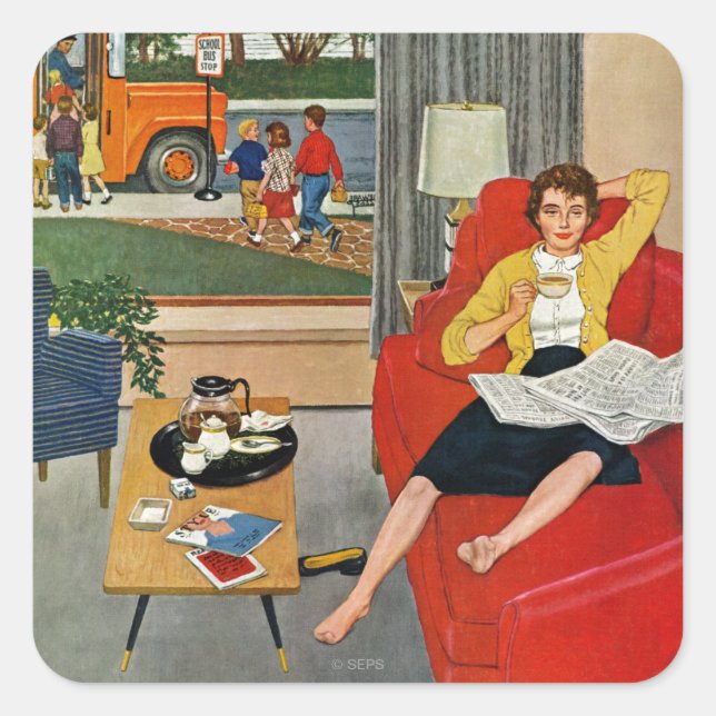 Adesivo Quadrado Café da Manhã (Frente)