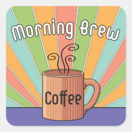 Adesivo Quadrado Café da Manhã Breve
