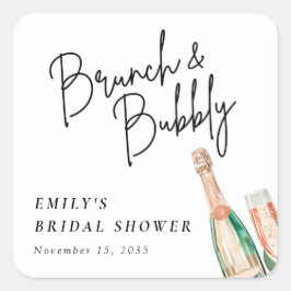 Adesivo Quadrado Café da Manhã e Elegante Chá de Noiva com Espumant