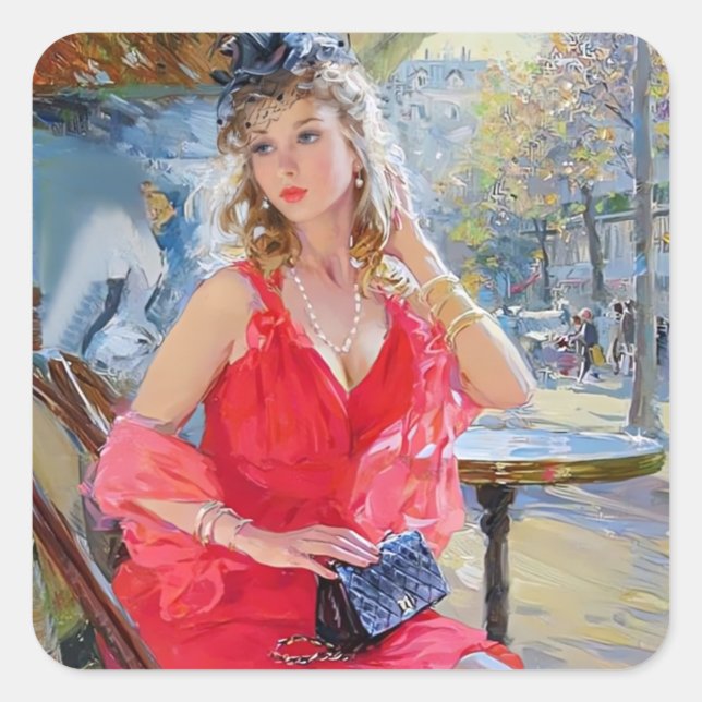 Adesivo Quadrado café de amor (Frente)