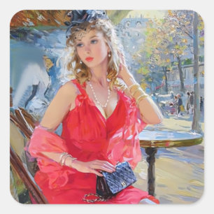 Adesivo Quadrado café de amor