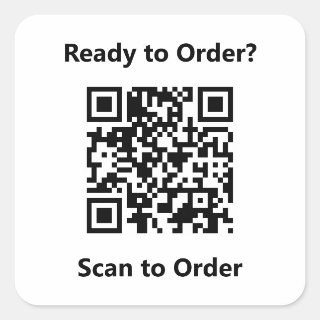 Adesivo Quadrado Café de Código QR (Frente)