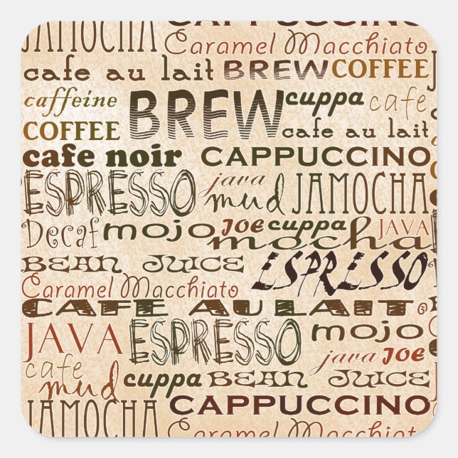 Adesivo Quadrado Café E Creme (Frente)