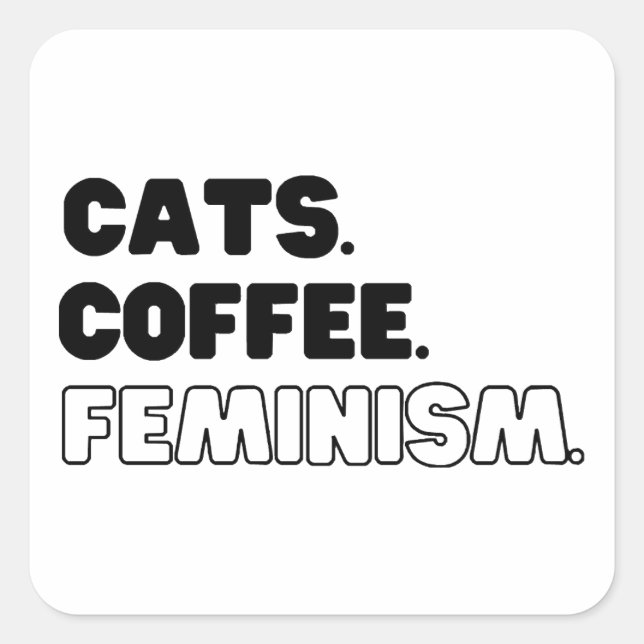Adesivo Quadrado Café Feminismo (Frente)
