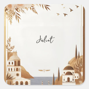 Adesivo Quadrado Café Italiano Sorrento Chá de Noiva Casual