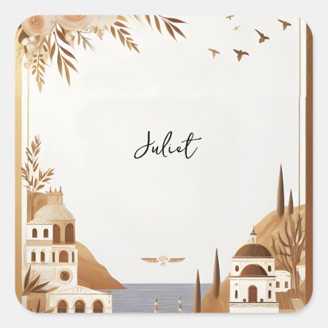 Adesivo Quadrado Café Italiano Sorrento Chá de panela Casual (Frente)