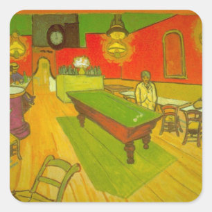 Adesivo Quadrado Café Noturno por Vincent van Gogh