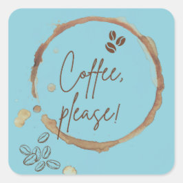 Adesivo Quadrado Café, por favor