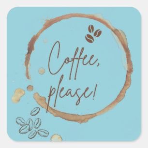 Adesivo Quadrado Café, por favor