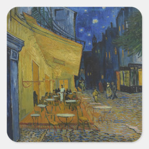 Adesivo Quadrado Café Terrace à noite por Vincent van Gogh