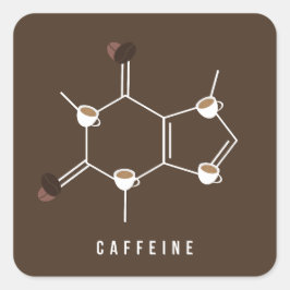 Adesivo Quadrado Caffeine Molecule Stickers