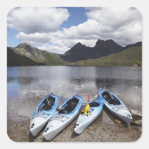 Adesivo Quadrado Caiaques, Cradle Mountain e Dove Lake, Cradle