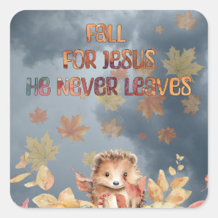 Adesivo Quadrado Cair Por Jesus Ele Nunca Sai De Design