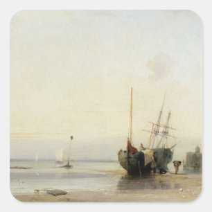 Adesivo Quadrado Cais de Calais, c.1823-24 (óleo no painel)