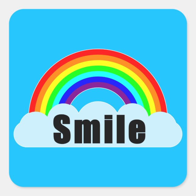 Adesivo Quadrado CAIXA-CHUVA - Sorria (Frente)