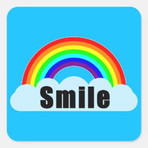 Adesivo Quadrado CAIXA-CHUVA - Sorria