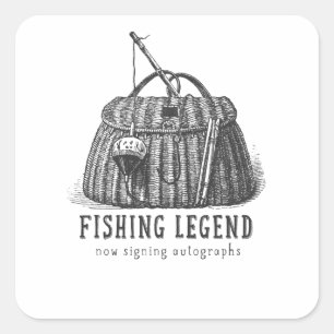 Adesivo Quadrado Caixa de Combate da Legenda de Pesca