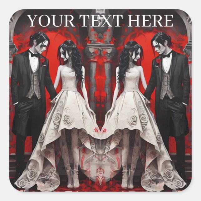 Adesivo Quadrado Caixa de presentes de vinho (Frente)