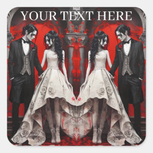 Adesivo Quadrado Caixa de presentes de vinho