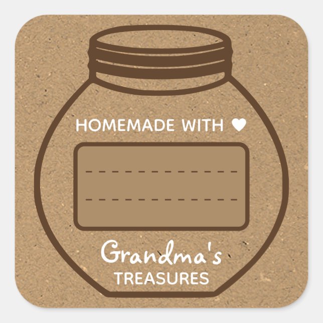 Adesivo Quadrado Caixa de texto do vazio Papel kraft Papel castanho (Frente)