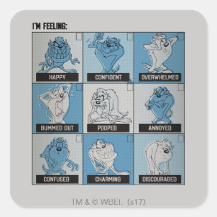 Adesivo Quadrado Caixa de verificação TAZ™ Emotion