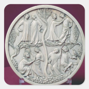 Adesivo Quadrado Caixa do espelho que descreve as cenas courtly,