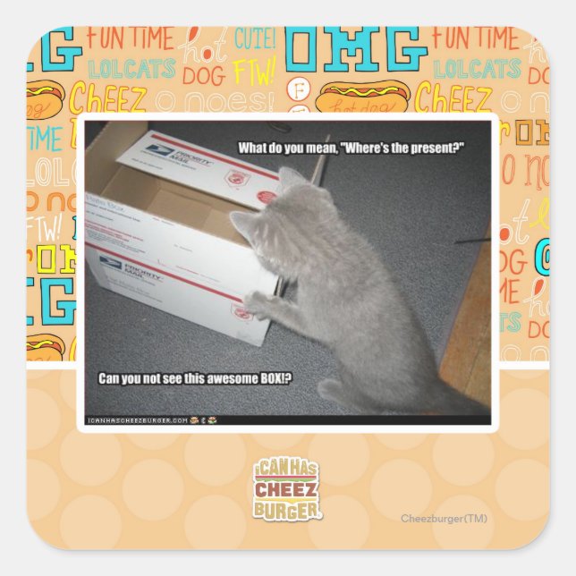 Adesivo Quadrado Caixa Incrível (Frente)