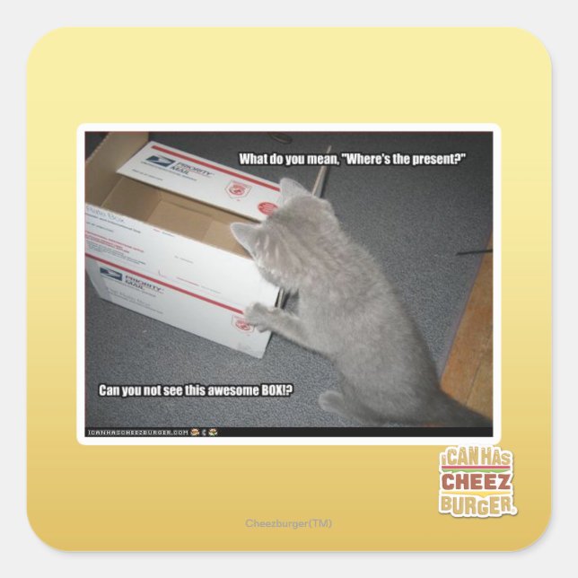 Adesivo Quadrado Caixa Incrível (Frente)