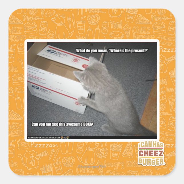 Adesivo Quadrado Caixa Incrível (Frente)