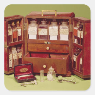 Adesivo Quadrado Caixa médica pelo químico da família de Dinnefo