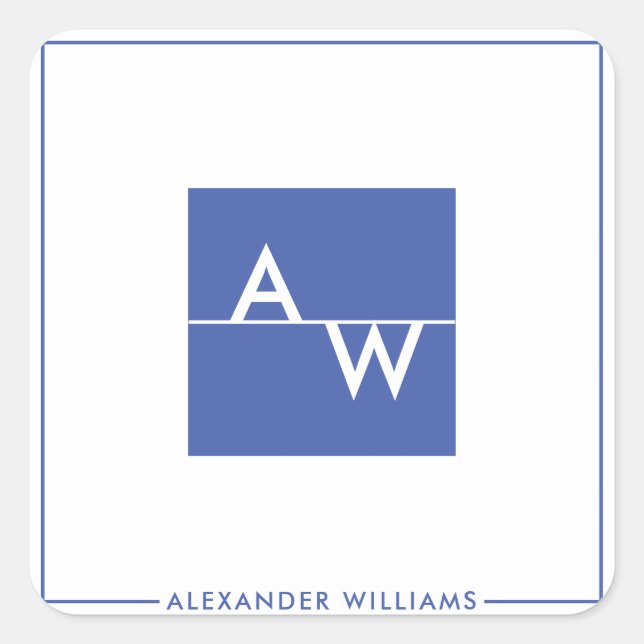 Adesivo Quadrado Caixa Monograma Formal (Frente)