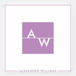 Adesivo Quadrado Caixa Monograma Formal