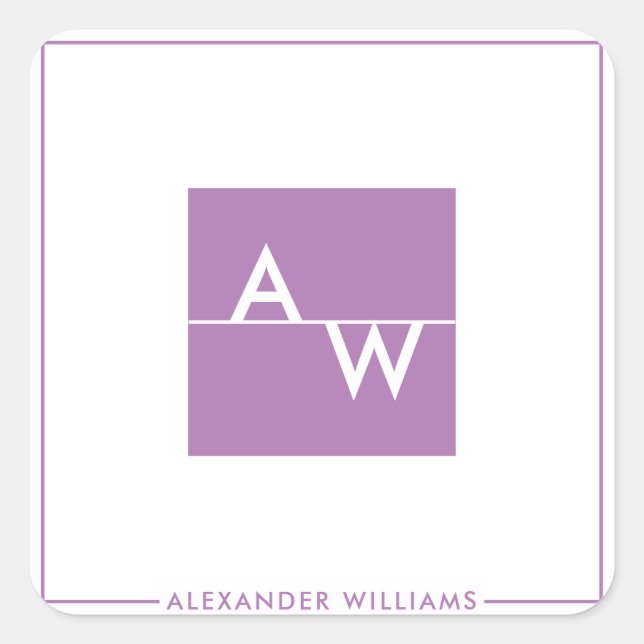 Adesivo Quadrado Caixa Monograma Formal (Frente)