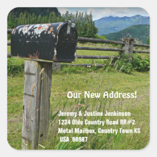 Adesivo Quadrado Caixa postal do metal do estilo country