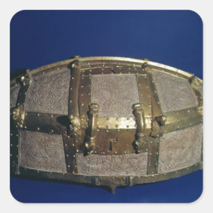 Adesivo Quadrado Caixão de vidro para ouro