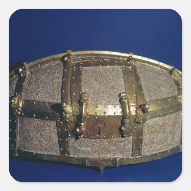 Adesivo Quadrado Caixão de vidro para ouro (Frente)