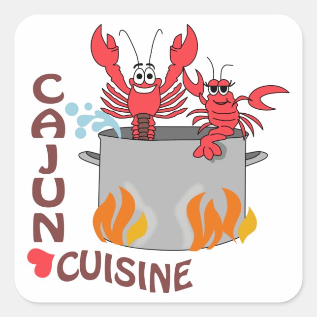 Adesivo Quadrado Cajun Cuisine (Frente)